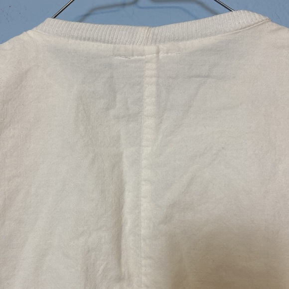 Vintage A Paquette Womens Sz S Blue Pink Patchwork Front Short Sleeve White Tee - Picture 7 of 12